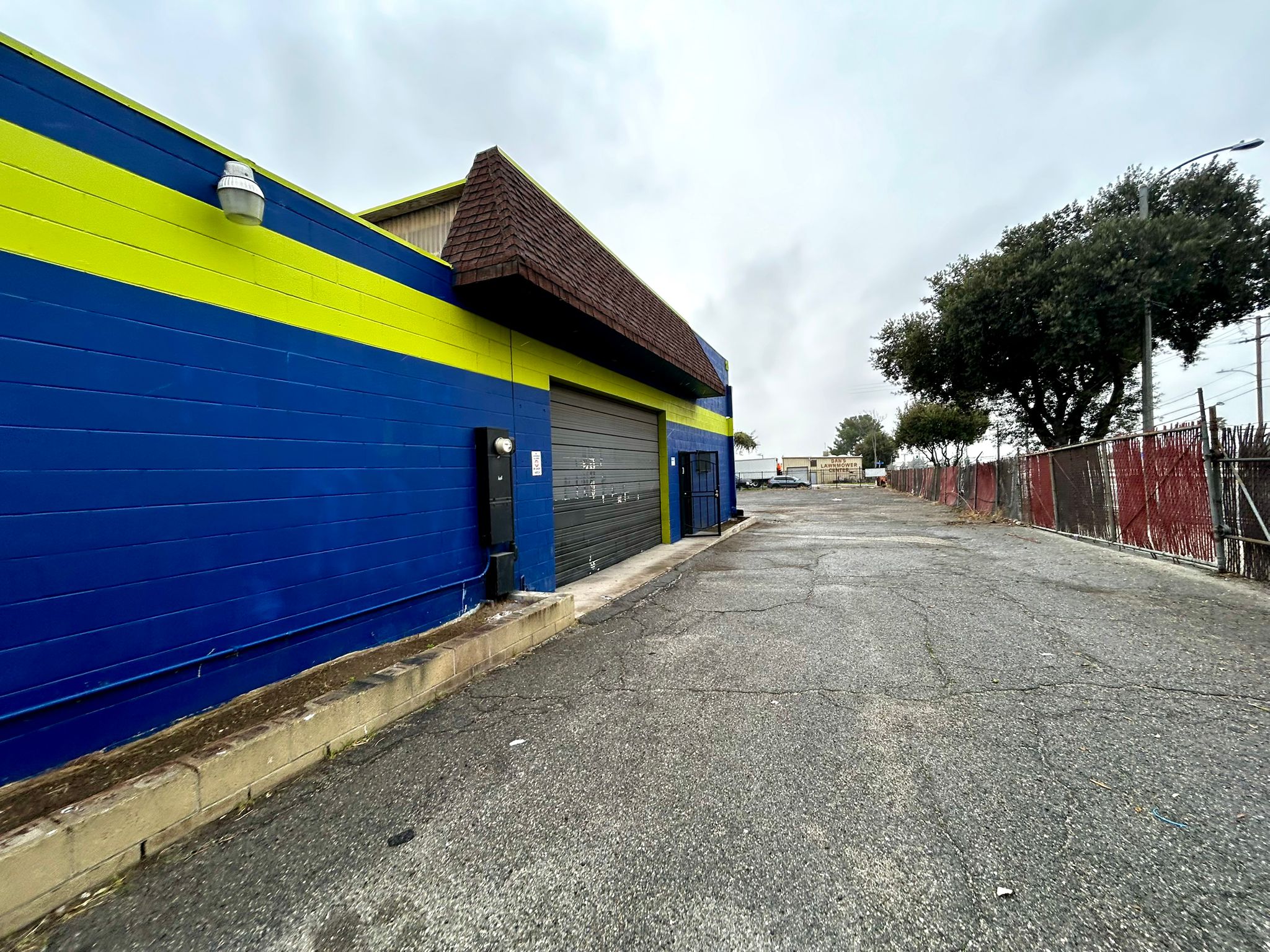 Industrial building with roll up door